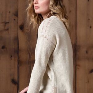 Alicia Adams Alpaca Zoe Ivory Sweater Alpaca Wool Size L